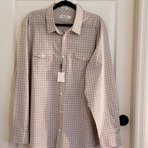NWT Calvin Klein Plaid Button Down Shirt